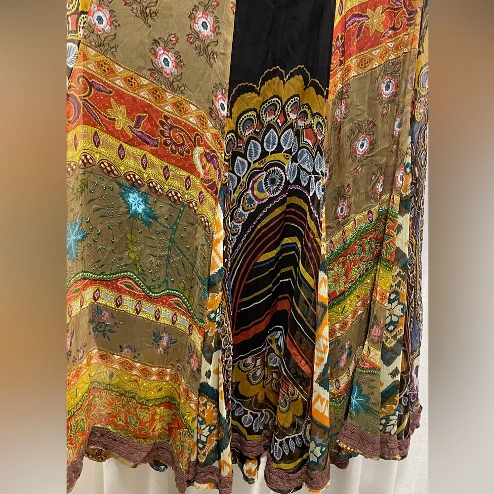 Anu by Natural boho patchwork skirt Size M